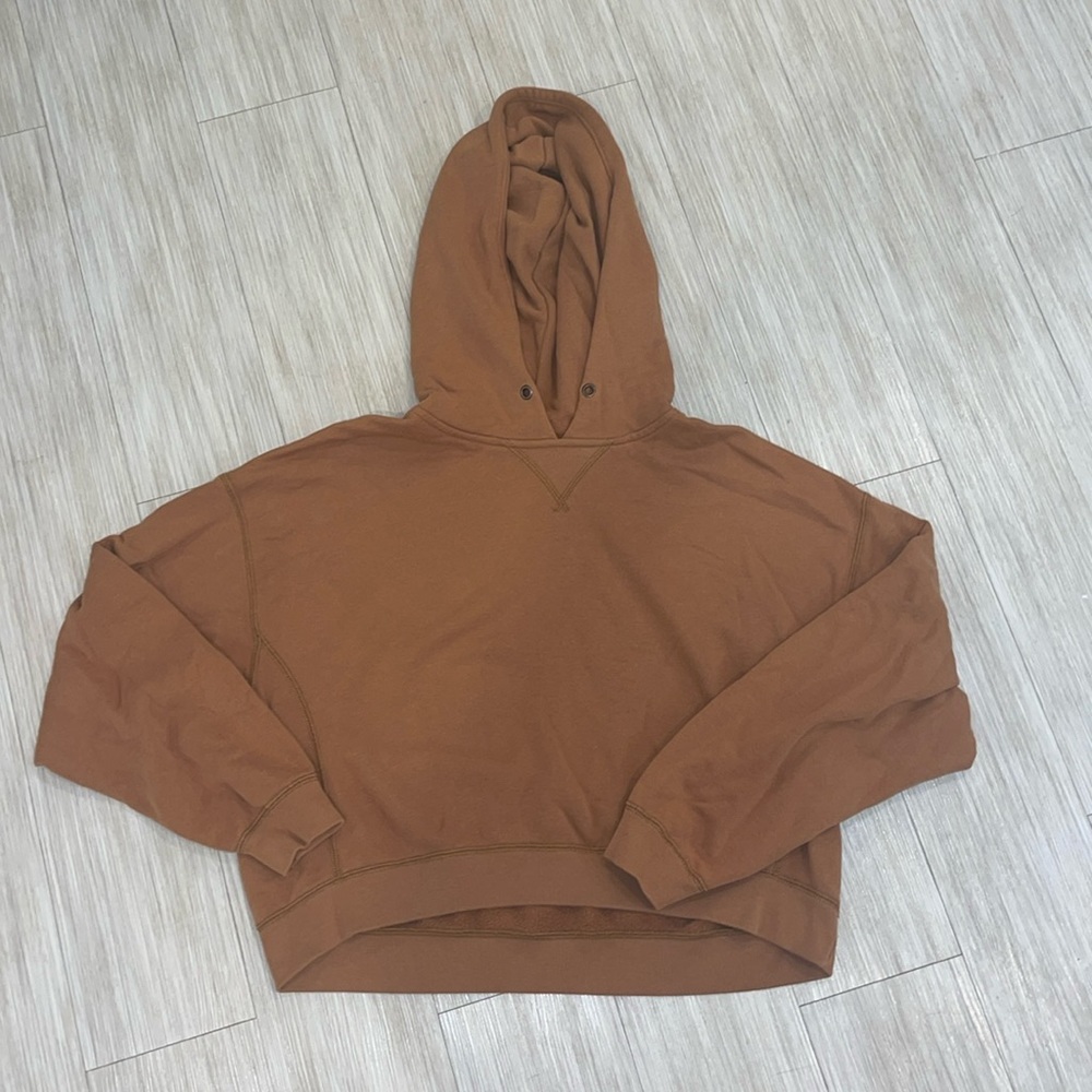 Cropped Carmel Brown Abercrombie Hoodie